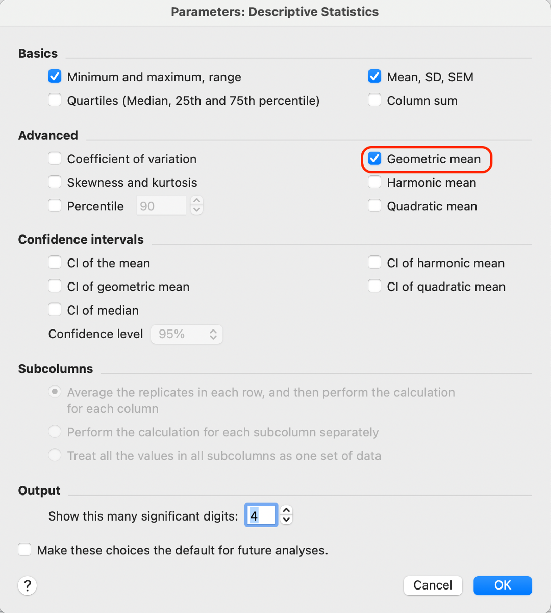 Calculating and graphing geometric means? FAQ 146 GraphPad